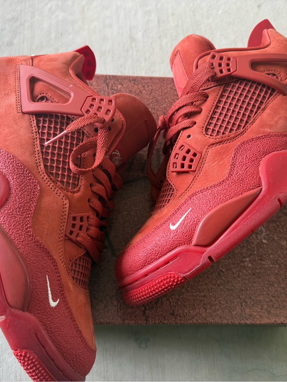 Nike Red Suede High-Top Basketball Sneakers